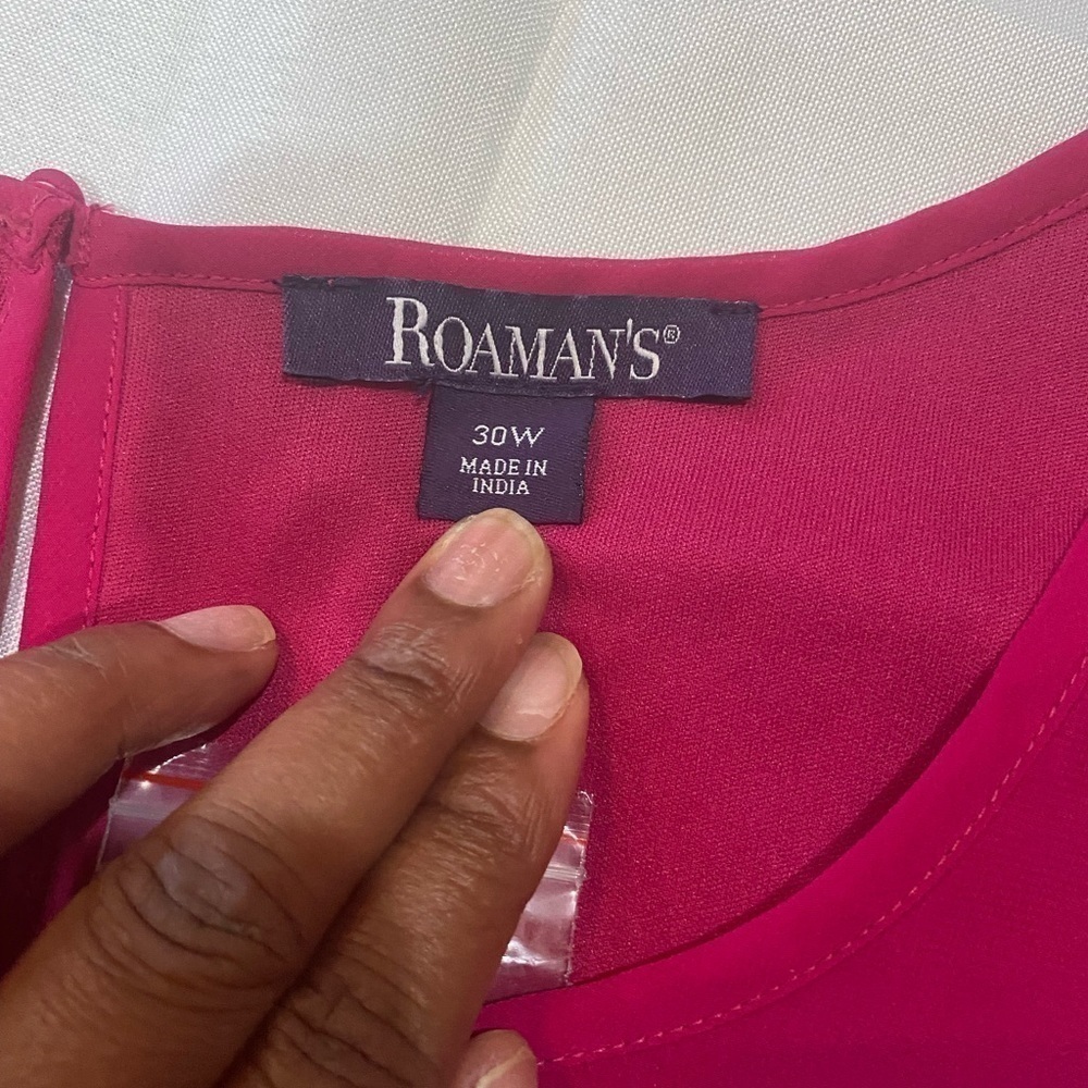 Romans women plus size pink tank top scoop neck 30W - Picture 9 of 9